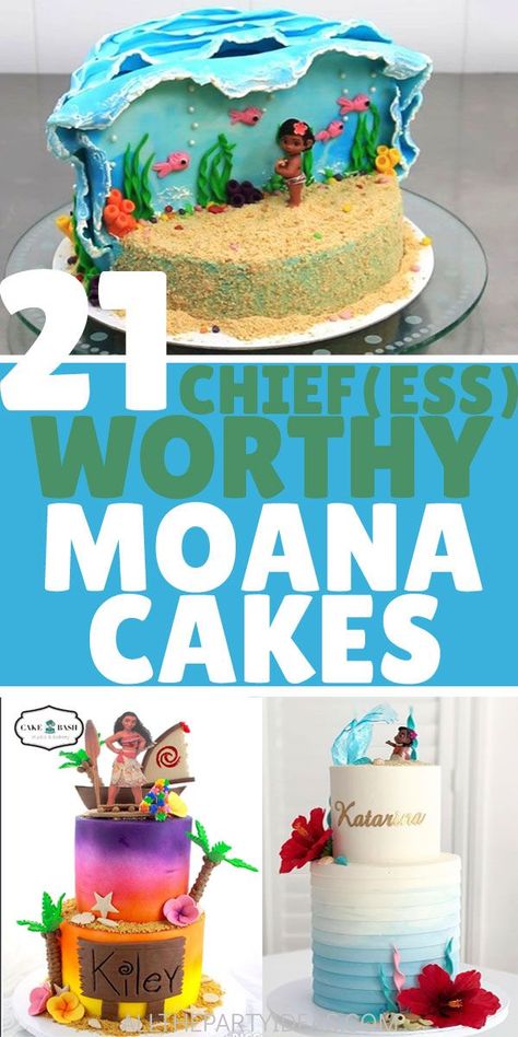 Moana Birthday Cake Diy, Diy Moana Cake, Moana Cake Ideas, Waterfall Cake, Avengers Nails, Moana Birthday Cake, Cakes For Kids, Themed Recipes, Moana Cake