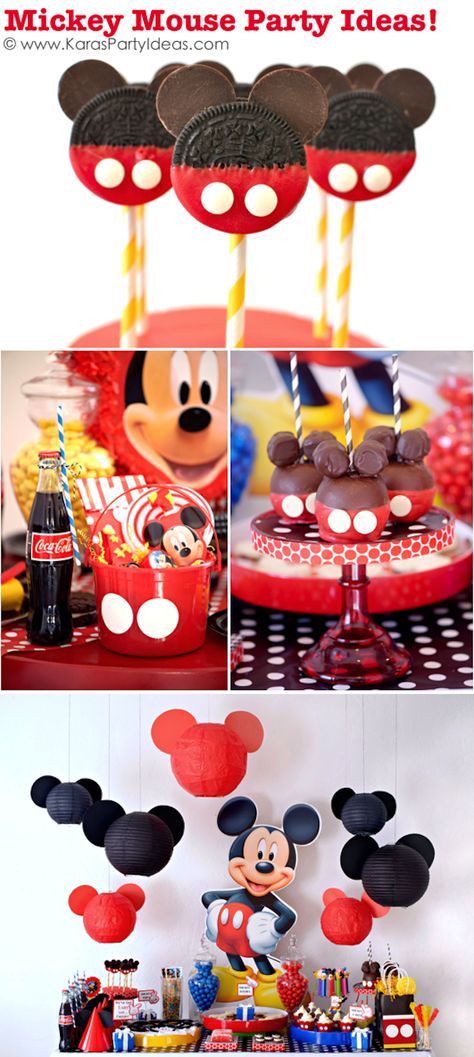 Mickey Mouse Birthday Party karaspartyideas.com #mickeymouse #birthday Compleanno A Tema Hot Wheels, Mickey Mouse Party Ideas, Mickey Mouse Bday, Mickey Mouse Themed Birthday Party, Mickey Mouse Clubhouse Party, Mickey Mouse 1st Birthday, Mickey Birthday Party, Mickey Mouse Theme, Party Ideas For Kids