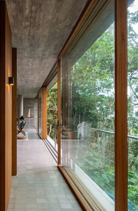 Studio Mk27 Architecture, Rainforest House, Brazilian Rainforest, Raised House, Studio Mk27, Concrete Home, Large Balcony, Rustic Stone, Concrete House