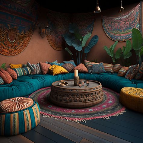 African Style Living Room Inspiration, Bohemian Couch Pillows, Bohemian Furniture Living Room, Colorful African Decor, Boho Couches Living Room, African Home Design, African Style Interior, African Style Home, Interior Design African