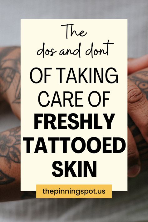 Learn the dos and don'ts of tattoo aftercare to keep your skin healthy and vibrant. Discover tips for proper care and maintenance to ensure your tattoo looks its best for years to come. #TattooAftercare #SkinCare #HealthySkin #VibrantSkin How To Care For Tattoo, Fresh Tattoo Care, Tattoo Dos And Donts, How To Take Care Of A Tattoo, How To Take Care Of Tattoos, Tattoo After Care Instructions, Tattoo Preparation Tips, Tattoo Aftercare Instructions, Tattoo Care Tips