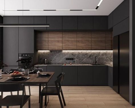 Серая Кухня, Kabinet Dapur, Modern Kitchen Cabinet Design, Modern Kitchen Interiors, Kitchen Interior Design Decor, Kitchen Interior Design Modern, Kitchen Decor Modern, Contemporary Kitchen Design, House Design Kitchen