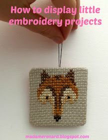 how to display little embroidery projects - a tutorial by madamerenard Display Cross Stitch, Cross Stitch Display, Framed Embroidery, Framed Cross Stitch, Mini Cross Stitch, Mini Cross, Crafts With Pictures, Blanket Stitch, Thread Work