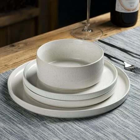 Walmart Dish Sets, Dish Sets Dinnerware, Dishware Sets, White Dinnerware Set, Melamine Dinnerware Sets, Dining Table Placemats, Plates And Bowls Set, Kitchen Plate, Ceramic Dinnerware Set