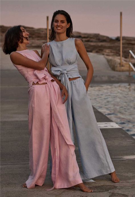 Linen Clothes For Women Classy, Resort Wear For Women Classy, Luxury Resort Wear, Resort Wear For Women, Linen Fashion, Resort Dresses, Elegante Casual, Tie Top, Linen Clothes