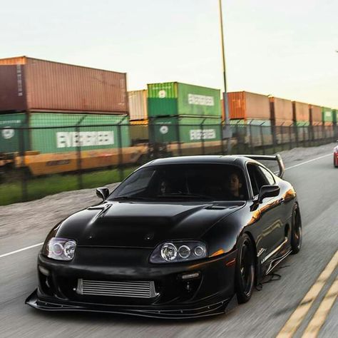 #Blacked #out #Toyota #Supra Black Supra, Supra Mk4, Toyota Supra Mk4, Toyota Supra, Toyota, Cars, Black