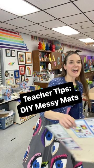 Messy Mats For Art, Art Classroom Tables, Art Classroom Hacks, Art Elementary, Cassie Stephens, Classroom Hacks, Art Classroom Decor, Art Teaching, Art Mat