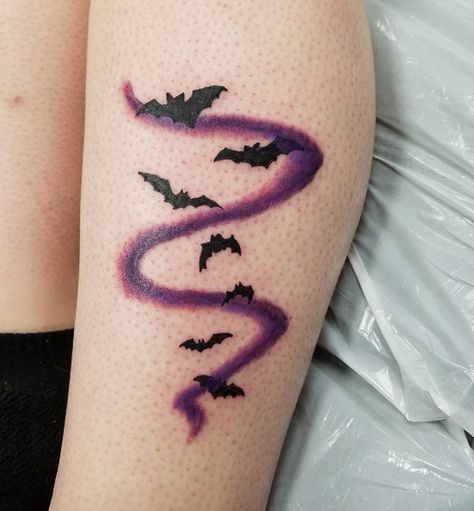 Purple Bat Tattoo, Punch For Adults, Girlie Tattoos, Bats Tattoo, Moms Tattoo, Bat Tattoos, Bats Tattoo Design, Vampire Tattoo, Purple Tattoos