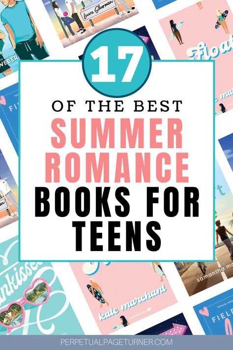 book cover collage with text overlay that says 17 of the best summer romance books for teens Clean Summer Romance Books, Books For 12 Year Girl Romance, Ya Romance Book Recs, Best Summer Romance Books, Ya Summer Romance Books, Romance Books For 13-14, Good Teen Books To Read, Summer Books For Teens, Best Teen Romance Books