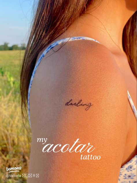 Acotar Inspired Tattoos, Acotar Tattoos, Hello Feyre Darling, Small Fish Tattoos, Book Inspired Tattoos, Feyre Darling, Soft Tattoo, Matching Tats, Bookish Tattoos