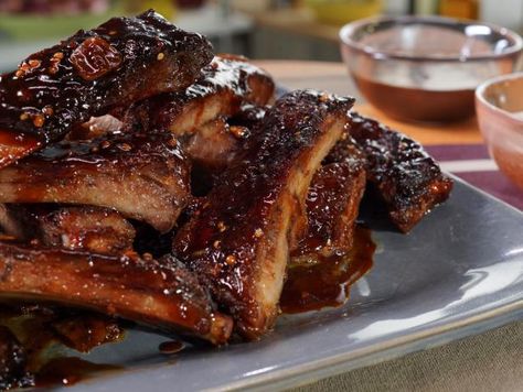 Get Garlic and Soy Sticky Ribs Recipe from Food Network Recipes From The Kitchen Food Network, Easy Sticky Ribs Recipe, The Kitchen Food Network Recipes Alex Guarnaschelli, Garlic And Soy Sticky Ribs, Sticky Ribs Recipe Ovens, Honey Garlic Ribs Recipe, Alex Guarnaschelli Recipes, The Kitchen Food Network Recipes, Alex Guarnaschelli Garlic And Soy Sticky Ribs