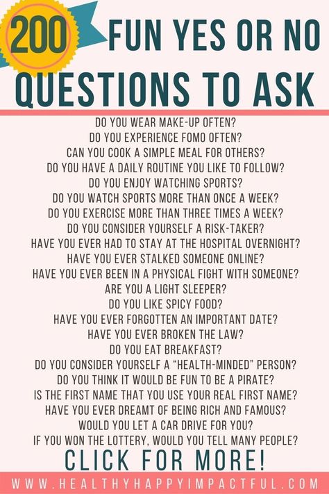 examples of questions Yes Or No Questions To Ask, About Me Questions For Adults, Yes Or No Questions To Ask Friends, Have You Ever Questions For Adults, Yes Or No Questions For Kids, Yes Or No Questions For Couples, Rapid Fire Questions List, What To Talk About With Friends, Get To Know You Questions For Friends