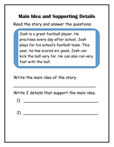 Main Idea And Key Details 3rd Grade, Main Idea Worksheets 2nd Grade, Main Idea And Details Worksheet, Topic Sentence And Supporting Details, Main Idea And Details Activities, Inferring Lessons, Main Idea Supporting Details, Evs Worksheet, Main Idea Lessons