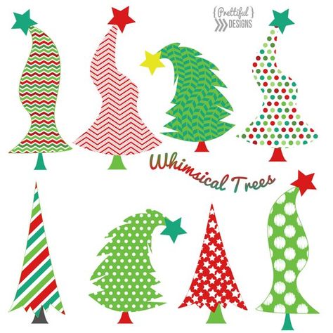 Christmas Whimsical Trees Clip Art Christmas Tree Vector, Whimsical Christmas Tree, Whoville Christmas, Grinch Christmas Tree, Whimsical Christmas Trees, Grinch Christmas Decorations, Christmas Tree Background, Christmas Tree Clipart, Tree Vector