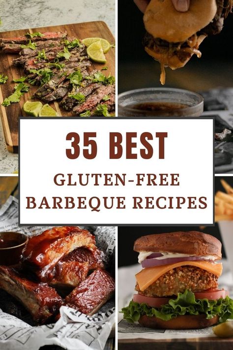 collection of best gluten-free barbecue recipes Gluten Free Grill Recipes, Gluten Free Bbq Recipes, Bbq Deserts, Simple Starters, Cookout Ideas, Grilled Dinner Recipes, Gluten Free Bbq, Bbq Roast, Grilled Beef Recipes