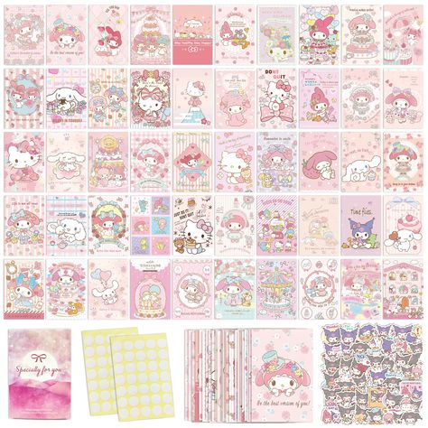 Anime Wall Collage, Aesthetic Pictures Pink, Room Bedroom Aesthetic, Collage Kit Aesthetic, Cute Posters, Aesthetic Amazon, Posters For Room, Collage Mural, Pink Anime