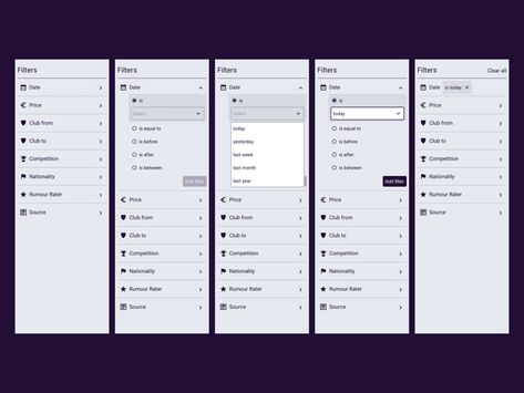 Filter Ux Design, Dropdown Ui Design, Filter Ui Design, Uxui Design, Search Ui, App Design Layout, Filters App, Ui Components, Ui Design Website