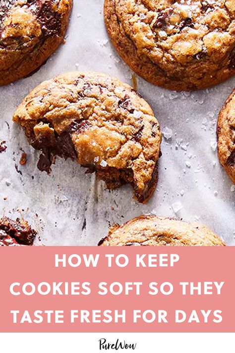 How to Keep Cookies Soft So They Taste Fresh for Days #purewow #cookie #sweet #tip #food #baking #cooking #easy #dessert How To Keep Cookies Soft After Baking, Keeping Cookies Fresh, Cookies That Stay Soft, How To Make Cookies Soft And Chewy, How To Keep Cookies Fresh, How To Keep Cookies Soft, Cookies Made With Cake Flour, Cookie Problems, Store Cookies