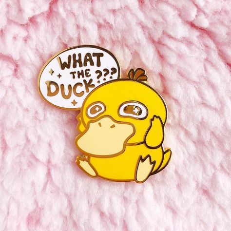 Felice Regina on Instagram: “What the duck??? It’s a surprise pin drop! Psyduck is my favorite Pokémon and I regularly use gifs of him to express those “WTF” moments in…” Psyduck Art, Psyduck Cute, Psyduck Tattoo, Funny Ducks, Pokemon Show, What The Duck, Pokemon Moon, Pokemon Tattoo, Funny Duck