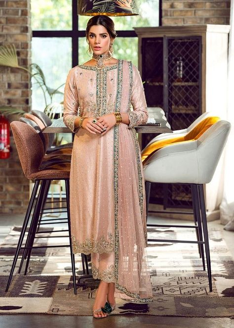 Party wear dresses ideas Raw Silk Suits, Ginger Rose, Raw Silk Dress, Zardosi Embroidery, Silk Suits, Pakistani Party Wear, Shirt Pant, Salwar Suits Online, Pakistani Fashion Party Wear