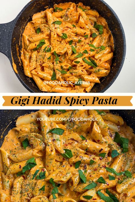 Spicy Veggie Pasta, Gigi Hadid Pasta With Chicken, Spicy Bowtie Pasta, Easy Dinner Recipes Spicy, Vegetarian Recipes Spicy, Tiktok Vodka Pasta, Gg Hadid Pasta Recipe, Best Pasta Meals, Spicy Tomato Pasta Recipes