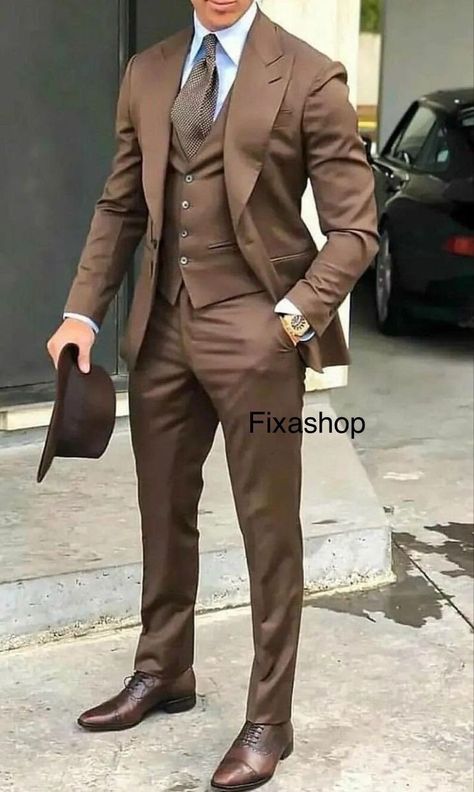 Brown Suit Men, Coat Pant For Men Suits Wedding, Brown Suit Wedding, Three Piece Suit Mens, Brown Suits For Men, Coat Pant For Men, Suit For Men Wedding, Formal Suits Men, Mens Wedding Suits