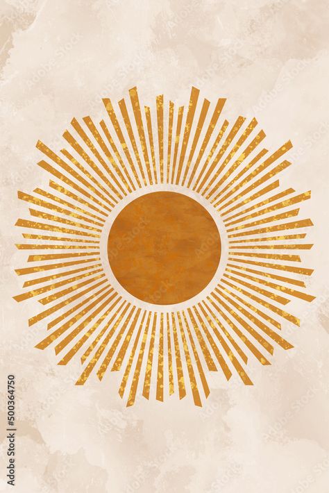 Burst Illustration, Sunshine Printable, Abstract Sunset, Sun Burst, Sunset Design, Sun Illustration, Boho Sun, Poster Minimalist, Bohemian Art