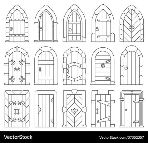 Illustration Castle, Odyssey Art, Medieval Door, Castle Doors, Aesthetics Art, Art Aesthetics, Rose Tutorial, Art Animation, Art Idea