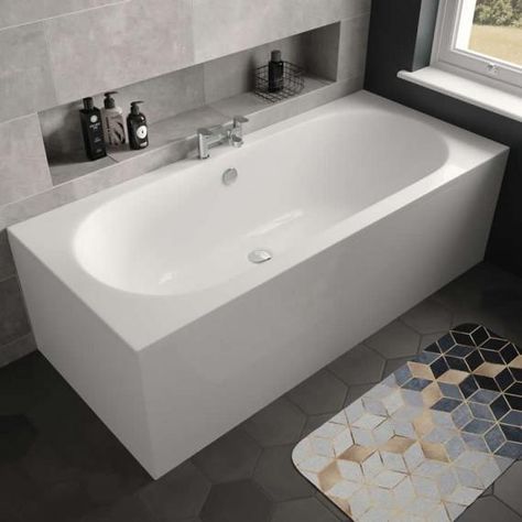 The White Space Magnus 1700 x 800mm Double Ended Bath | Victorian Bathrooms 4 U™ Bath Under Window, Victorian Bathrooms, Walk In Bath, Straight Baths, Double Ended Bath, Victorian Bathroom, Bath Panel, Bath Taps, Big Bathrooms