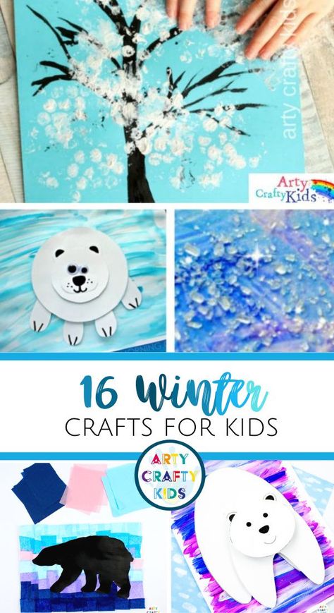 Winter Artwork For Preschoolers, Winter Crafts For Families, Easy Winter Crafts For Kindergarten, Easy Snow Day Crafts For Kids, January Childrens Crafts, Snow Crafts For Kindergarten, Winter Art For Kindergarten Kids, Winter Painting Crafts For Kids, Simple January Crafts For Kids