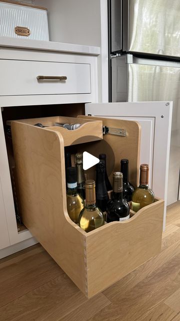 Built In Sideboard With Wine Fridge, Beverage Cabinet, Wine Fridge Cabinet, Buffet With Wine Rack, Built In Sideboard, Alcohol Storage, Hard Drinks, Wine Organization, Under Cabinet Storage