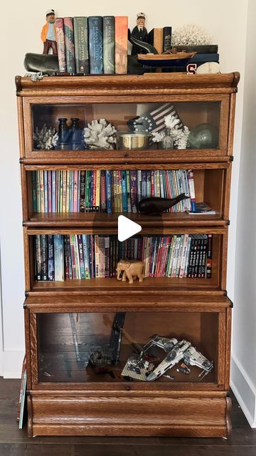 Diana | hospitality and intentional living. on Instagram: "I was admittedly initially hesitant to put my antique barrister bookcase in my son’s room but now I can’t imagine it anywhere else." Barrister Bookcase Makeover, Barrister Bookcase, Antique Bookcase, February 3, Intentional Living, My Son, Then And Now, Bookcase, I Can