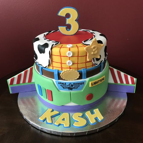 Buzz Lightyear Cake Buttercream, Toy Story 3 Birthday Cake, 2 Infinity And Beyond Birthday Party Cake, Toy Story 4th Birthday Cake, Toy Story 2 Birthday Cake, Toy Story 3 Cake, Toy Story Themed Birthday Cake, Toy Story Second Birthday Cake, Woody And Buzz Cake