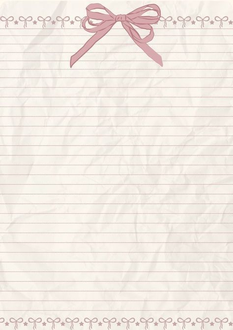 Coquette Notes, 헬로키티 배경화면, Writing Paper Template, Note Writing Paper, Writing Paper Printable, Happy Birthday Template, Bow Wallpaper, Scrapbook Printing, Notion Templates