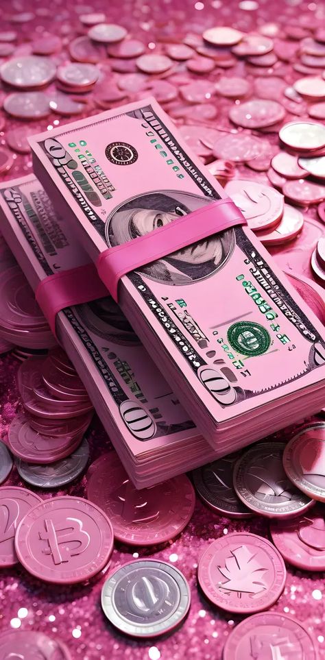 Pink Aesthetic Money Wallpaper, Nice Wallpaper For Phone Aesthetic, Dollar Bill Illustration, Love And Money Wallpaper, Pink Aesthetic Wallpaper Barbie, Money Aesthetic Wallpaper Iphone, Pink Dollar Bills, Pink Money Wallpaper, Pink Money Aesthetic