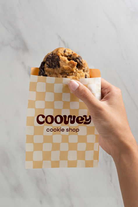 Brand identity design and packaging for Cookie Shop Packaging Design For Cookies, Branded Food Packaging, Cookie Branding Packaging, Cookies Shop Design, Cookies Small Business, Cute Food Branding, Cookies Package Design, Cookie Selling Ideas, Cookies Logo Ideas Brand Identity