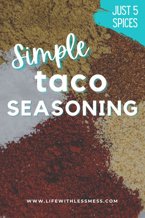 Easy Taco Seasoning Recipe, Taco Seasoning Easy, Diy Taco Seasoning, Homemade Taco Seasoning Recipe, Taco Mix, Healthy Dinner Recipes For Family, Recipes Healthy Dinner, Taco Seasoning Recipe, Just Spices