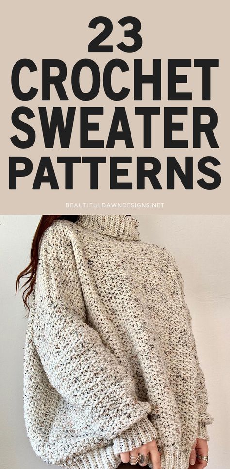 Crochet Cozy Sweater Pattern Free, Oversized Chunky Sweater Crochet Pattern, Crochet Block Sweater Pattern Free, Cold Weather Crochet Patterns, Crochet Comfy Sweater Pattern Free, Crochet Quarter Zip Pattern, Rectangle Sweater Crochet, Turtleneck Sweater Crochet Pattern, Velma Sweater Crochet Pattern