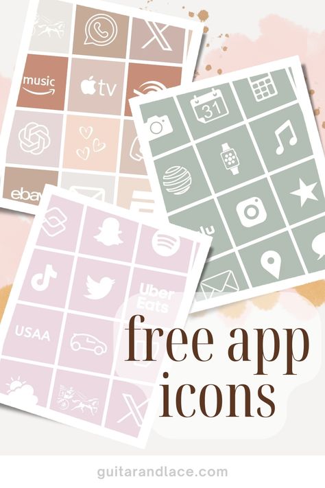 Free Aesthetic App Icons for iPhone, Android, iPads and any device that allows you to customize your app icons! Neutral app icons to create a clean home screen aesthetic. Clean Home Screen, Neutral App Icons, App Icons Neutral, App Icons For Iphone, Icons For Iphone, Home Screen Aesthetic, Aesthetic App Icons, Screen Aesthetic, Christmas Apps