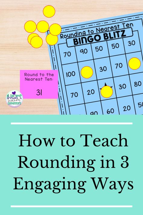 Read about 3 engaging ways to teach rounding to the nearest 10 and 100. Rounding And Estimating Activities, Rounding Numbers 3rd, Rounding To Nearest 100, Rounding Math Games, How To Teach Rounding Numbers, Rounding Craft 3rd Grade, Teaching Rounding 3rd Grade, Rounding Numbers 4th Grade, 3rd Grade Rounding Activities