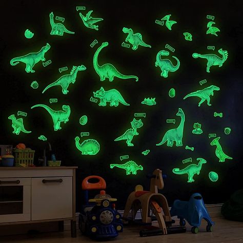 【Sweet Gift】 Our wall stickers glow in the dark to create a comfortable sleeping environment for your children at night and create dreams for your children so your children won't have nightmares, so they are also a gift for friends and family.
【 Bright and lasting 】 When decorating them in your bedroom, or any other place you want to decorate, just shine a bright light on them for 15-30 minutes to allow them to fully absorb the light (the longer the absorption time, the longer the light lasts) Dinosaur Theme Bedroom, Dino Room, Boys Wall Stickers, Dinosaur Wall Decor, Dinosaur Wall Decals, Theme Bedroom, Dinosaur Room, Dinosaur Wall Stickers, Murals For Kids