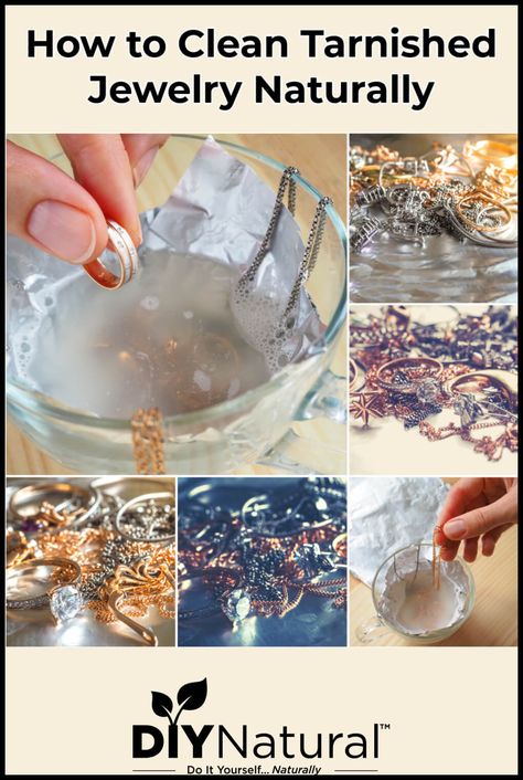 How To Clean Custom Jewelry, Cleaning Tarnished Costume Jewelry, How To Untarnish Silver Jewelry, Remove Tarnish From Jewelry, Tarnished Jewelry Cleaning, Jewelry Cleaning Diy, Fake Jewelry Cleaner Diy, How To Clean Silver Remove Tarnish Jewelry, How To Clean Jewelry At Home Metals