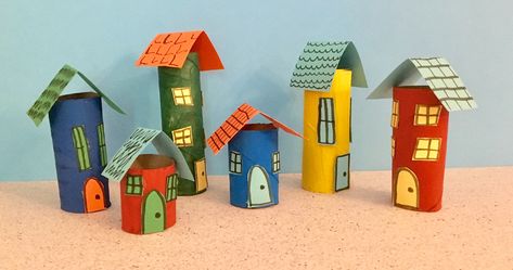 Let little engineers design their very own color-filled city. House Craft Preschool, Craft Box Subscription, Building Crafts, Mini City, Preschool Arts And Crafts, Daycare Activities, Aktivitas Montessori, Seni Origami, Art N Craft