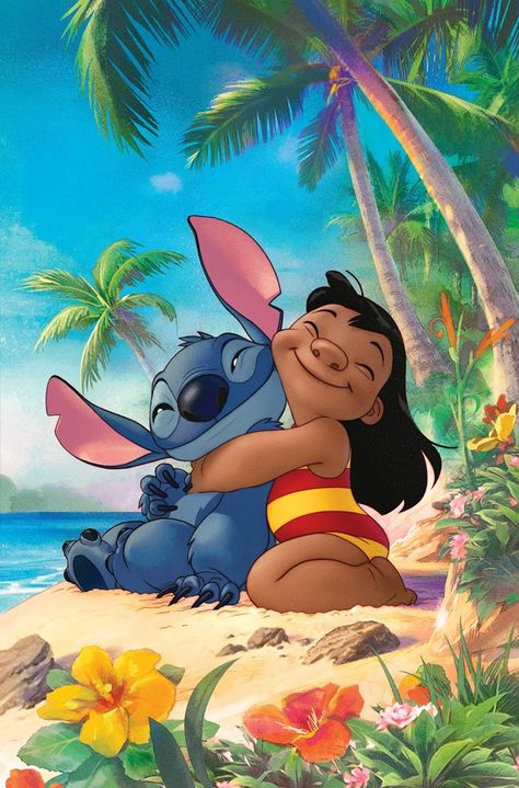 Lilo and Stitch #1 [Dynamite] | Textless cover art by Joshua Middleton Lilo And Stitch Movie, Stitch Movie, Experiment 626, Lilo And Stitch Ohana, Lilo And Stitch Drawings, Stitch Character, Lilo Y Stitch, Lilo Et Stitch, Stitch Drawing