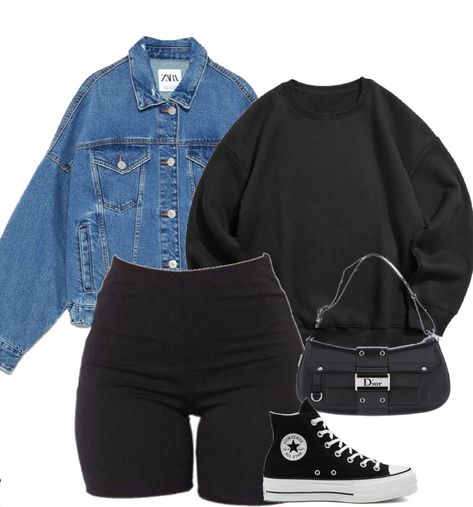 Edgy Classic Capsule Wardrobe, Wardrobe Tips, Outfits Chic, Oversized Denim Jacket, Looks Black, Nice Style, Mode Ootd, Ținută Casual, Causual Outfits