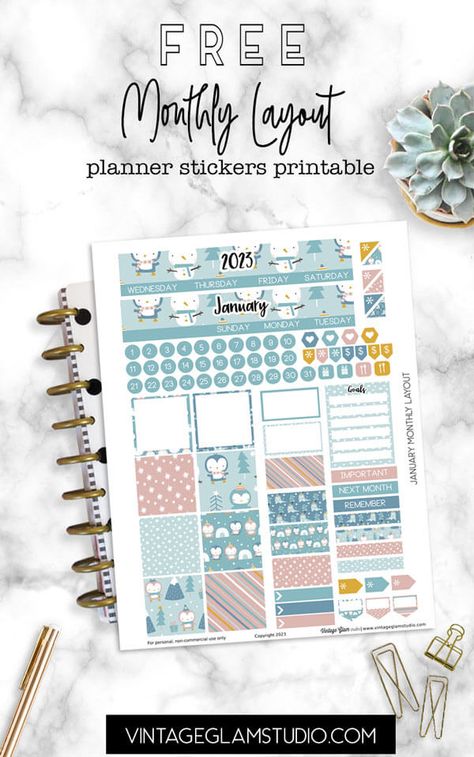 January Monthly Layout - Classic Happy Planner - Planner Monthly Layout, Happy Planner Free Printable, Planner Calendar Printables, Weekly Planner Free Printable, Monthly Layout, Summer Planner, Happy Planner Layout, Free Planner Stickers, Plum Paper Planner