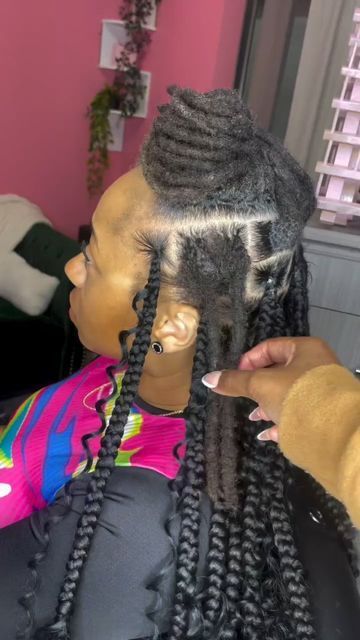 Crochet Over Locs, Starter Sister Locs Styles, Braid Over Locs, Braids Over Locs Protective Styles, Braids Over Locs, Long Loc Styles, Loc Inspiration, Sister Locs, Port St Lucie