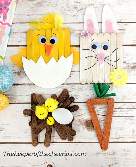 Easter Windsock Craft, Easter Crafts Popsicle Sticks, Popsicle Stick Crafts Easter, Spring Popsicle Stick Crafts, Easter Crafts With Popsicle Sticks, Easter Craft Ideas, Popsicle Stick Crafts For Kids, Easter Craft Projects, Easter Arts And Crafts