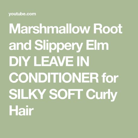 Marshmallow Root and Slippery Elm DIY LEAVE IN CONDITIONER for SILKY SOFT Curly Hair Soft Curly Hair, Frizzy Curls, Slippery Elm, Marshmallow Root, Leave In Conditioner, Leave In, Hair Ideas, Curly Hair, Curly Hair Styles