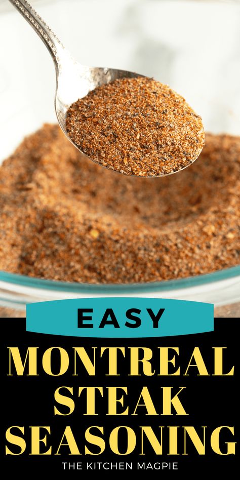 Montreal Steak Seasoning Good Steak Seasoning, Montreal Seasoning Recipe, Montreal Steak Seasoning Recipe, Best Steak Seasoning, Season Steak Recipes, Montreal Steak Seasoning, Steak Spice, Spice Blends Recipes, Burger Seasoning